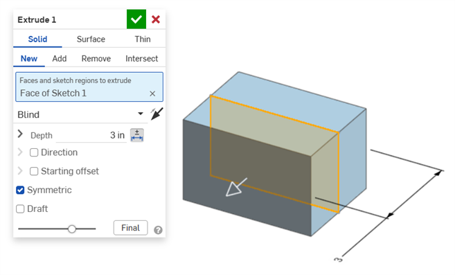 Editing a feature dimension example
