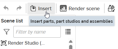 Insert button on toolbar