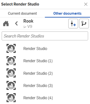 Render Studio 선택 대화상자