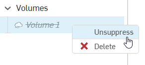 Unsuppressing a volume