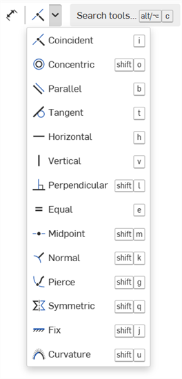 Sketch constraints