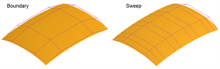 경계 표면 및 스윕 예제