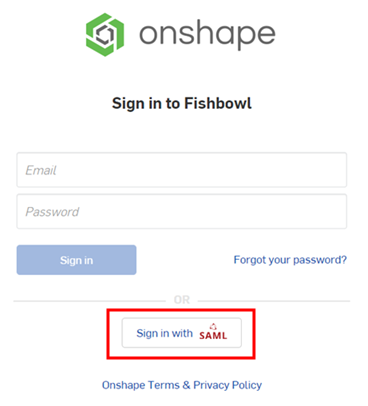 Onshape 登录屏幕