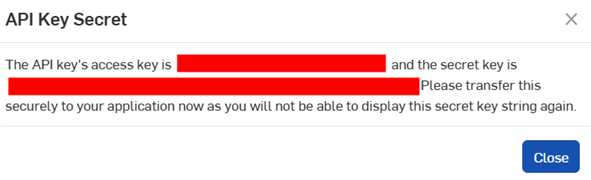 向用户显示的密钥