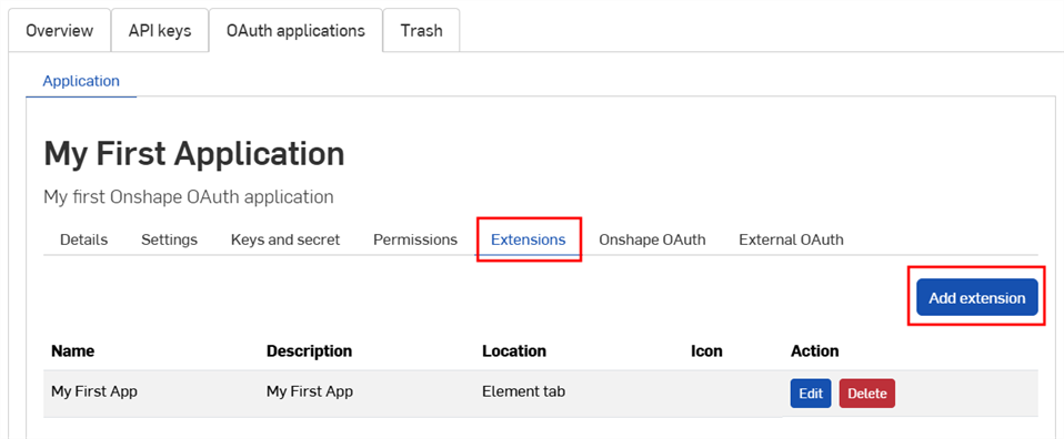 Enterprise Settings > Developer > OAuth applications > Extensions