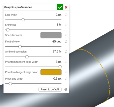 Graphics preferences: Phantom tangent edge color example