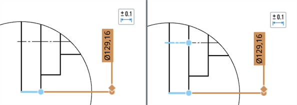 Foreshorten dimension examples