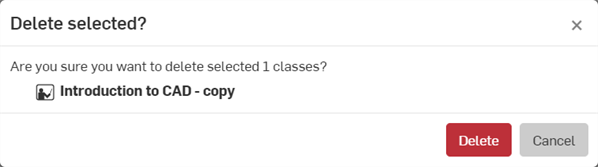 删除选定的警告对话框