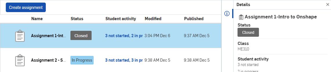 所选作业的“详细信息”窗格