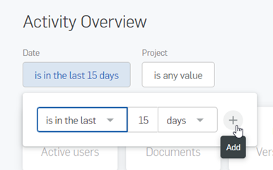用于将参数添加到“筛选器”下拉列表的加号的示例