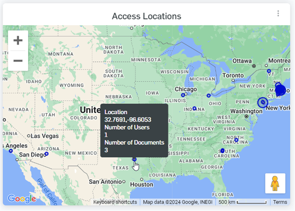 将光标悬停在地图点上