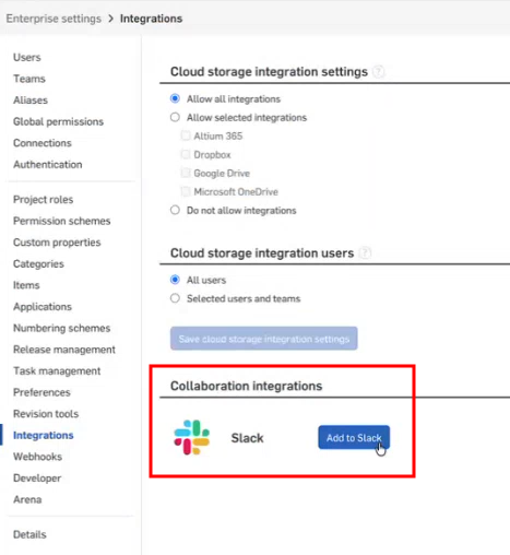 Collaboration integrations - Slack