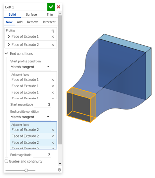 Loft: Match tangent