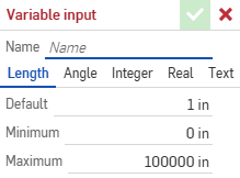 Variable input dialog