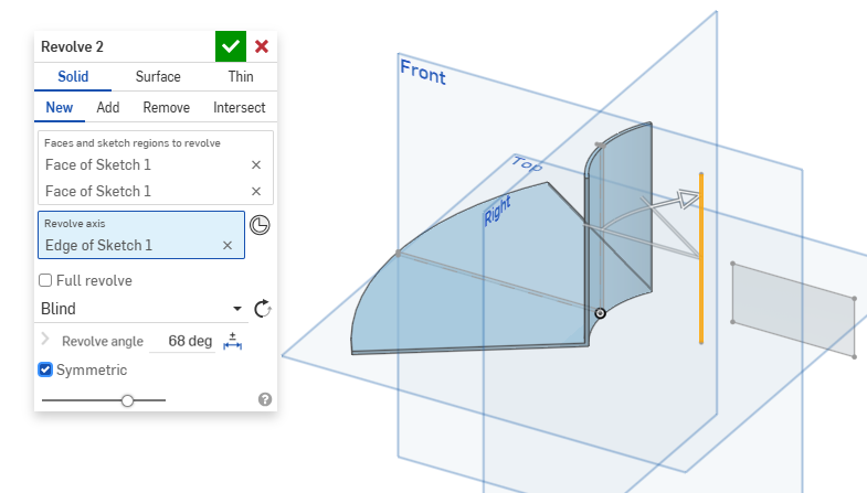 对称盲孔旋转示例