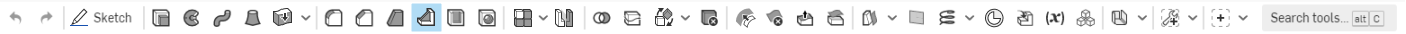 Feature toolbar with Rib feature icon highlighted