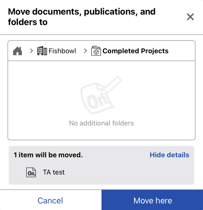 Move dialog with folder open