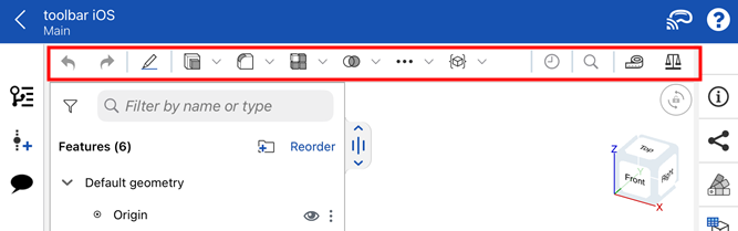 iOS: Search in the toolbar