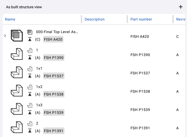 As built structure view on Android device