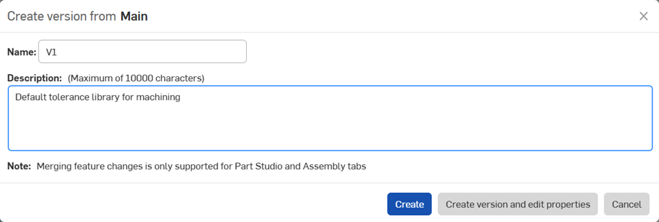 Creating a version of the document