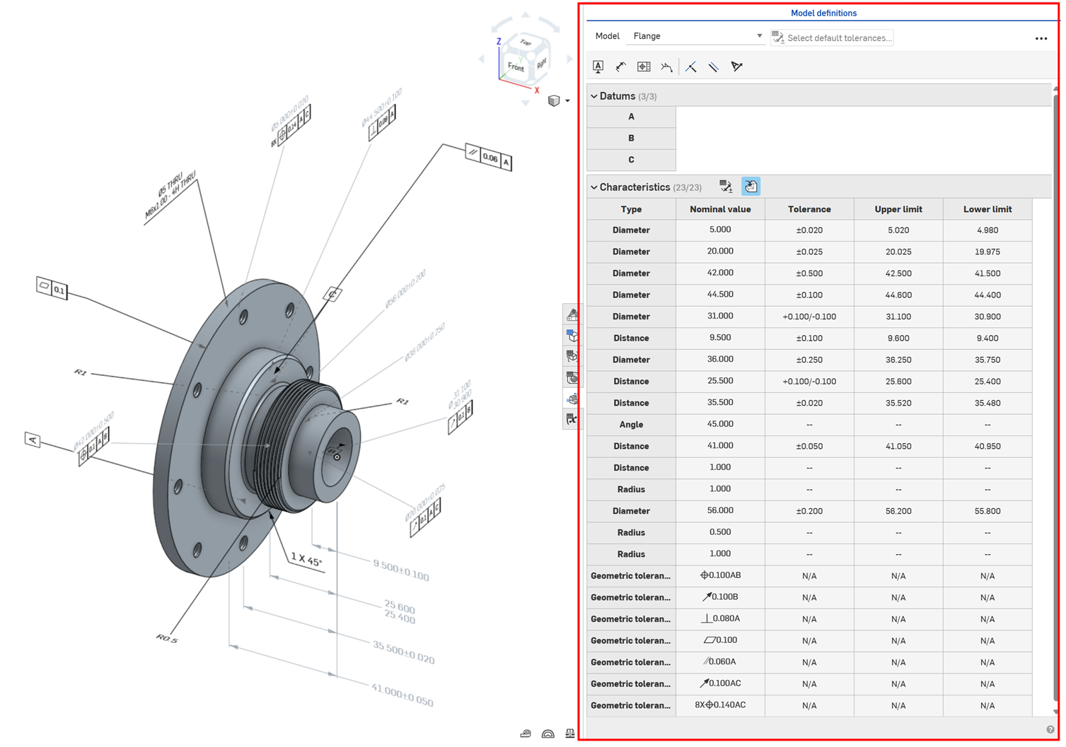 MBD data and Inspection panel