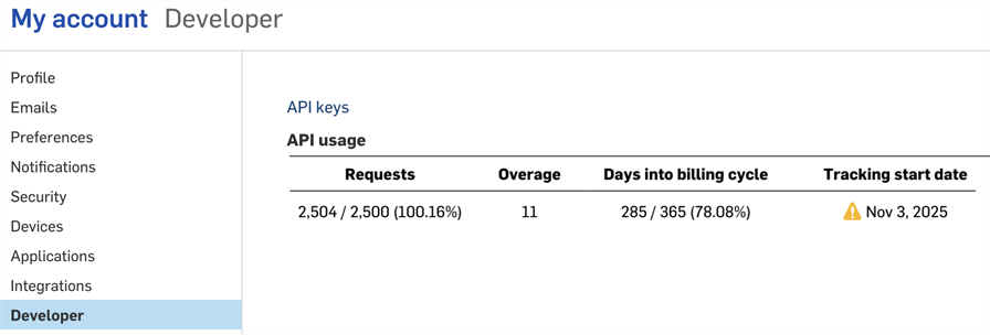 我的帳戶：開發人員