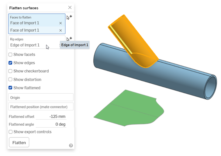 Flattening a pipe surface