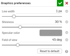 Graphics preferences dialog
