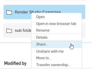 Share folder from the context menu