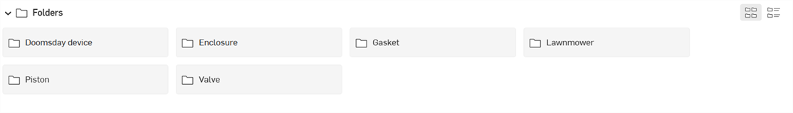 Folder grid view