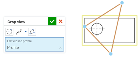 Crop view dialog with a spline crop