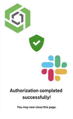 Slack Authorization successful