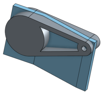 example of entity before using Boolean tool to merge parts and keep material only where overlapping geometry exists