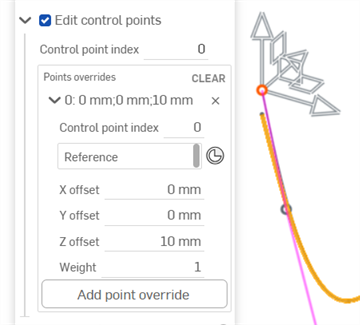 Adding a point override