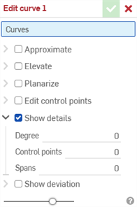 Edit curve dialog