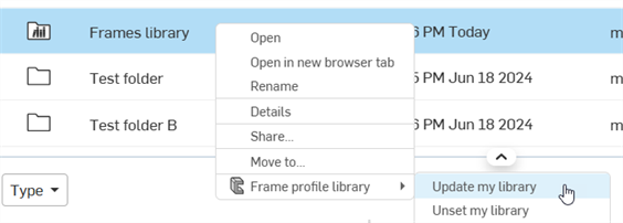 Updating the Frame profile library