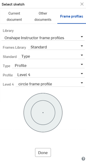 Select sketch dialog showing a fourth folder level