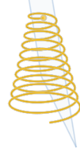 使用螺旋線與螺旋頂點來建立一個曲線點平面的範例