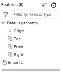 Import feature in the Features list