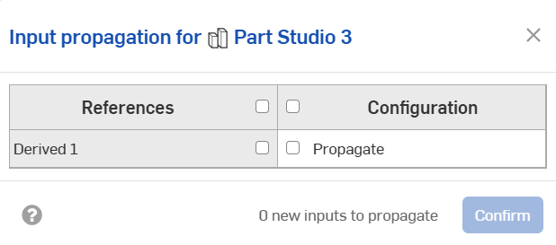 Screenshot of the Input propagation dialog box