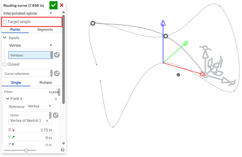 Routing curve length undetermined