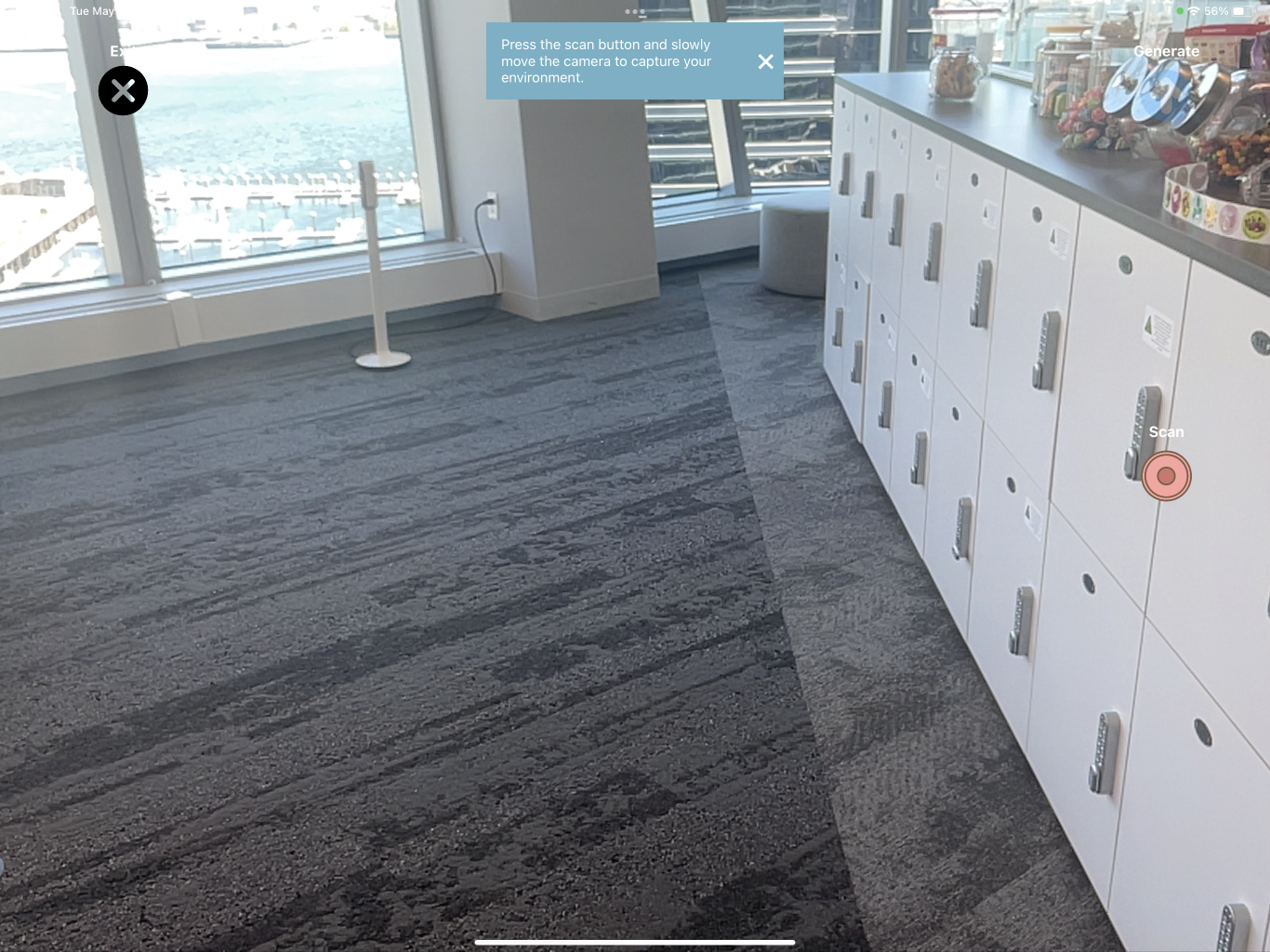 Lidar 掃描開始的視圖