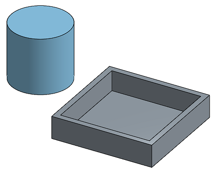 Fastened mate example showing two separate parts