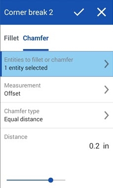 Android Corner break dialog: Chamfer