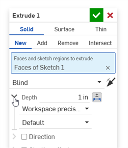Clicking the Tolerance dropdown arrow