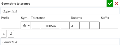 Geometric tolerance dialog