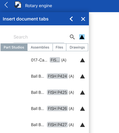 Inserting a released part into a publication on iOS