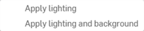 Applying lighting context menu