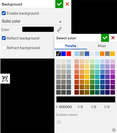 Selecting an alternate color for the background