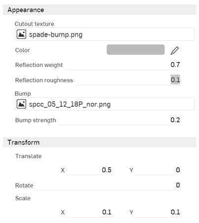 Setting the Metal grill parameters